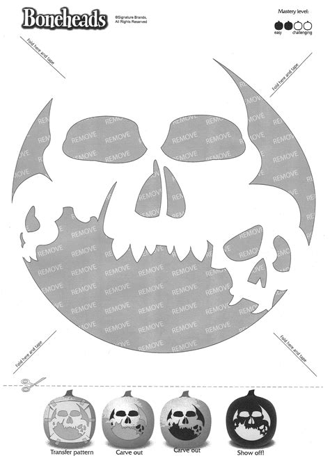 Skeletons (Free Pumpkin Stencil - Pumpkin Pattern - Pumpkin Template ...