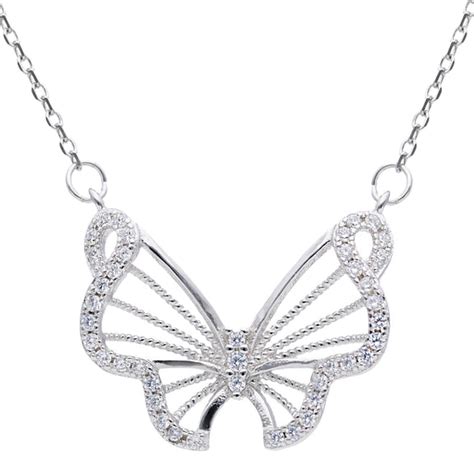 Home Flying Butterfly Silver Pendant Necklace