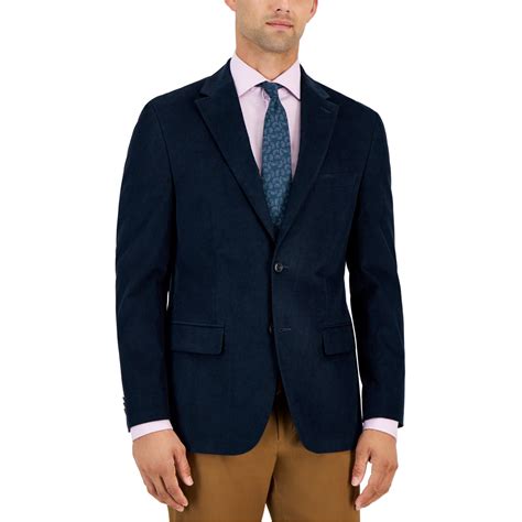 Tommy Hilfiger Men's Modern Fit Corduroy Sport Coat Blazer Navy Blue ...