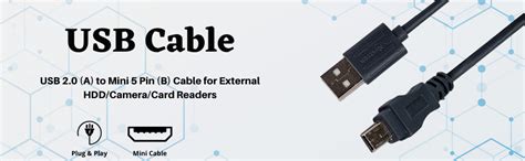 Nextech USB 2.0 A (M) to 5 pin Mini USB Cable for Digital Camera/MP3 ...