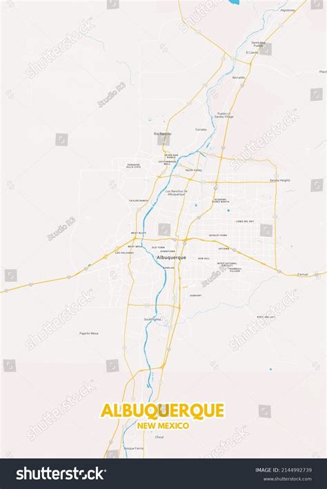 Poster Albuquerque New Mexico Maproad Map Stock Illustration 2144992739 ...