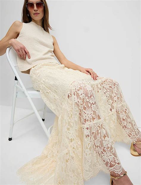 Buy Lace Maxi Tiered Skirt at Marks & Spencer