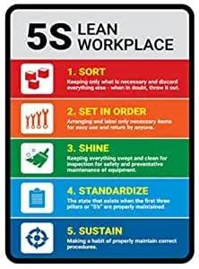 5S Lean Workplace Sign PVC Waterproof Metallic Matte Finishing Sticker ...