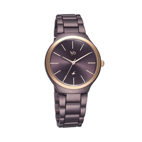 Buy Online Fastrack Vyb Slayer Quartz Analog Maroon Dial Metal Strap ...