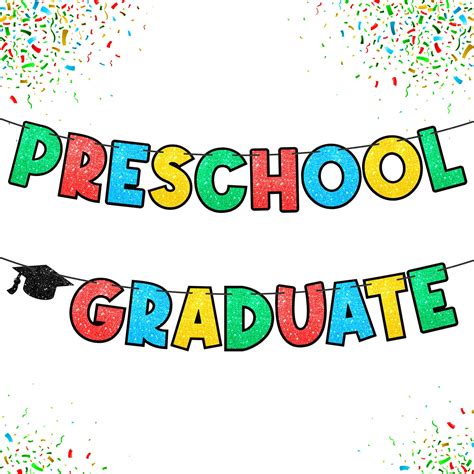 Buy Glitter, Preschool Graduation Banner 2022 - 10 Feet | Kindergarten ...