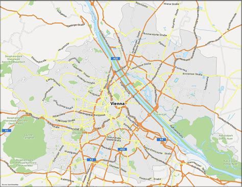 Map of Vienna, Austria - GIS Geography