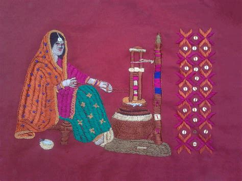 Buy Woman in handmade Phulkari embroidery of Punjab