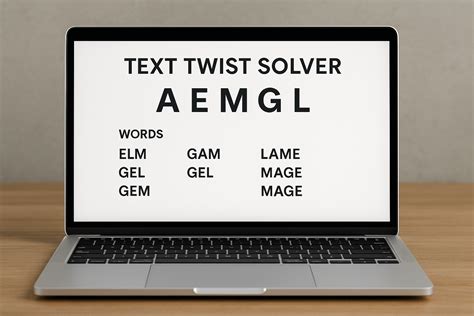 Text Twist Solver - Words Descrambler
