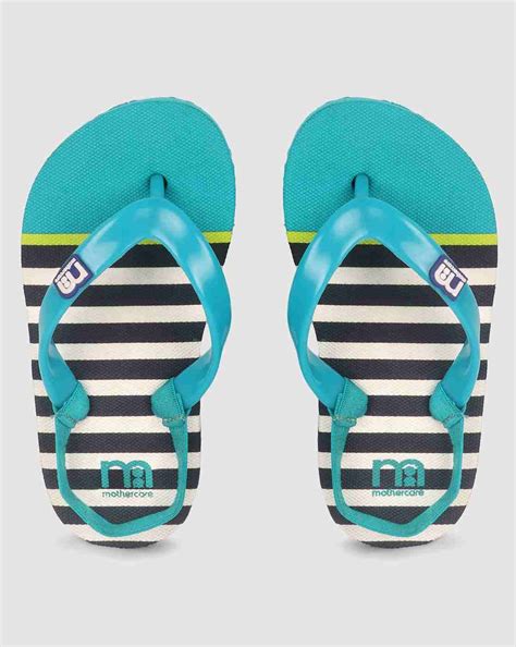 Boys Flip Flop With Back Strap Block Design Stripes Multicolor
