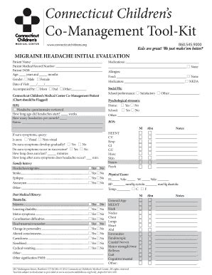 Fillable Online Initial Evaluation Form - Connecticut Children's ...