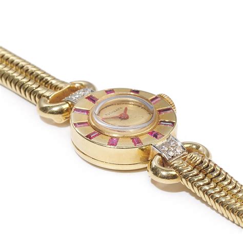 Vintage Bucherer Ruby, Diamond And Gold Watch, Circa 1955 at 1stDibs