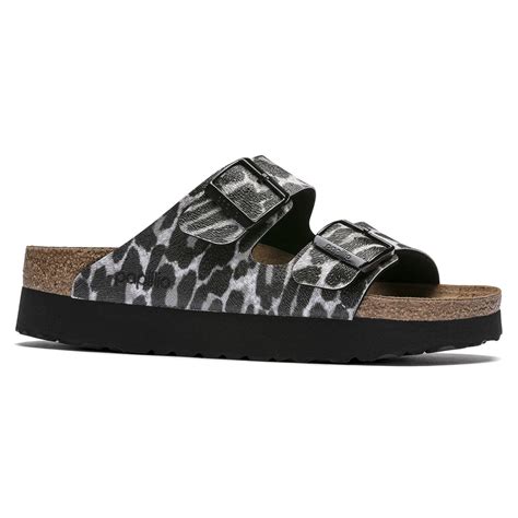 BIRKENSTOCK Arizona Platform Sandals - Leo Cognac, Black