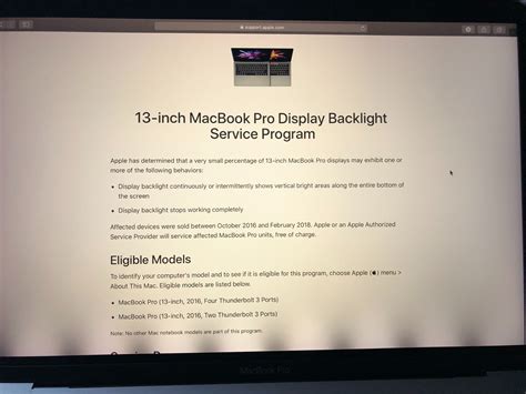 MacBook Pro 2017 June Model - Backlight i… - Apple Community