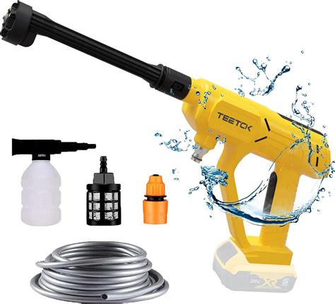 Cordless Pressure Washer for DeWALT 20V Max Battery - TEETOK 550 PSI Portable Power Washer with ...