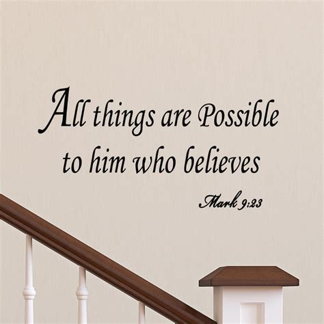 VWAQ All Things Are Possible to Him Who Believes Mark 9:23 Vinyl Wall ...