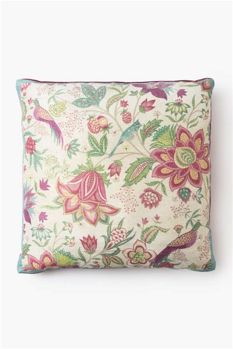 Ariana Chintz Silk Cushion- Ivory