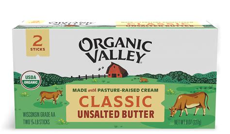 Organic Valley Unsalted Organic Butter, 8 oz, 2 Sticks - Walmart.com