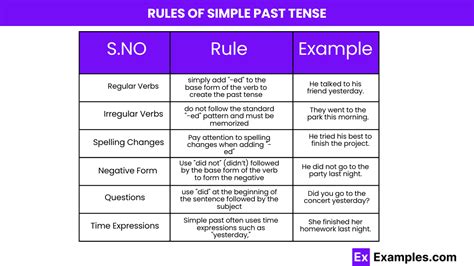 Simple Past Tense Examples 的图像结果