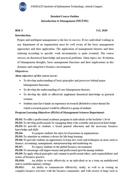 Image result for Business Management Course Outline