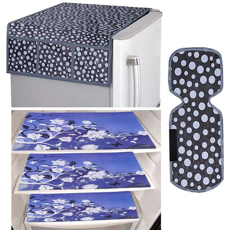 Kuber Industries PVC 3 Pieces Fridge Mats, 1 Piece Handle Cover and 1 ...