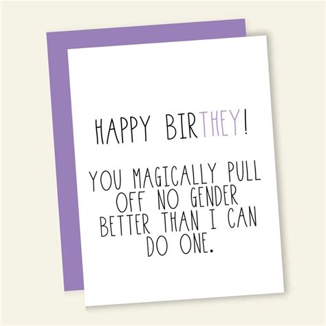 Happy Birthey Non Binary Birthday Card - Peepa's