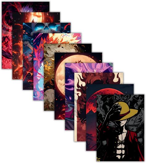 Anime Posters, Set of 10 Mix Anime posters for wall, Self Adhesive, A4 ...