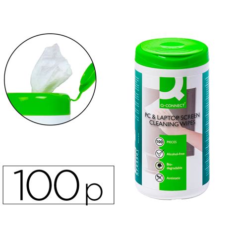 PC & laptop screen cleaning wipes, tub 100 - Q-CONNECT