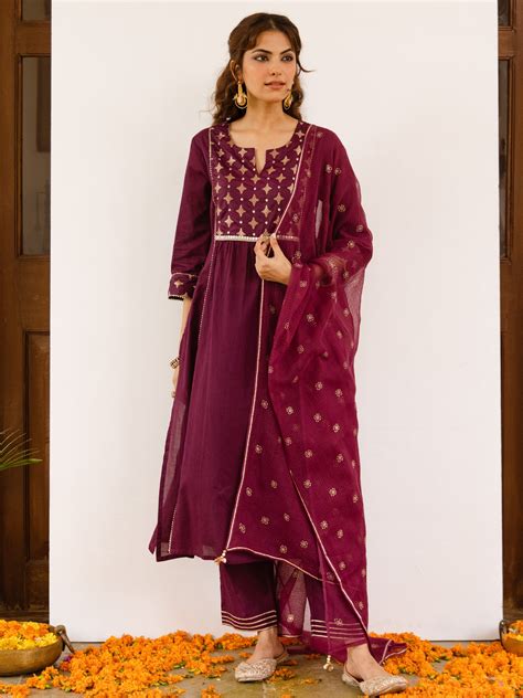 Rich Falsa Cotton Dobby Complete Suit Set For Women's – Vari