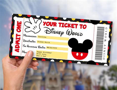Free Printable Disney World Ticket Template