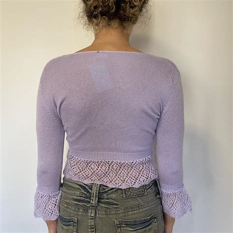 Cutest lilac knit cardigan Looks sweet on its own... - Depop