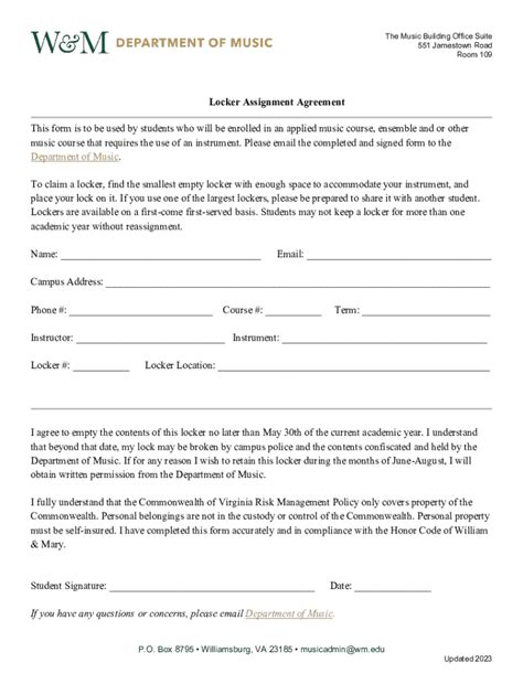 Image result for Locker Assignment Sheet