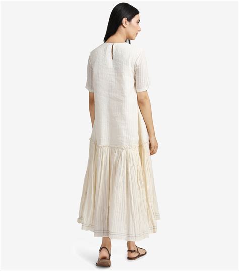 Natural flared cotton dress – Tulsi Online