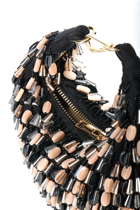 House of Kosha - Elly Black Embellished Hobo Bag - Elahe