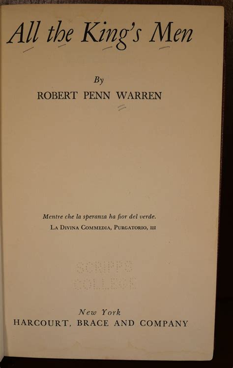 All The King's Men by Robert Penn Warren: (1946) First Edition, Ex ...