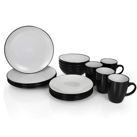 URBAN SNACKERS Porcelain Kitchen Dinnerware Set with 4 Dinner Plates, 4 ...