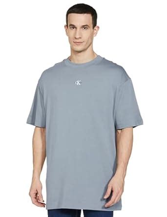 Buy Calvin Klein Men's Solid Relaxed Fit T-Shirt (J322849PN6_Overcast ...