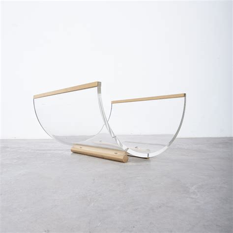 Lucite & Brass Magazine Rack, 1970 – DERIVE