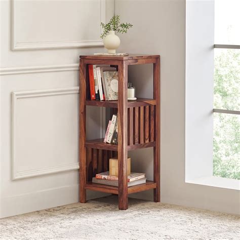 Buy Adana Grand Sheesham Wood Corner Book Shelf - Brown from Home ...
