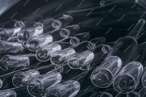 Glass medical ampoule vial for injection medicine is liquid sodium ...