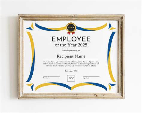 Employee Of The Year Certificate