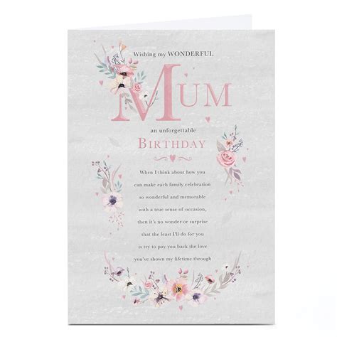 Buy Birthday Card - Unforgettable Birthday Poem, Mum for GBP 1.99 ...