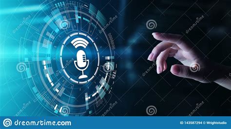 Voice Recognition Search And Control Microphone Symbol On Virtual ...