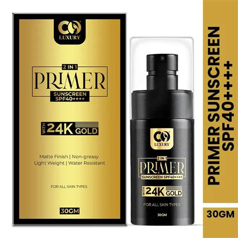 CO Luxury 2 In 1 Primer Sunscreen | SPF 40 PA++++ | 24K Gold Dust | Wa ...