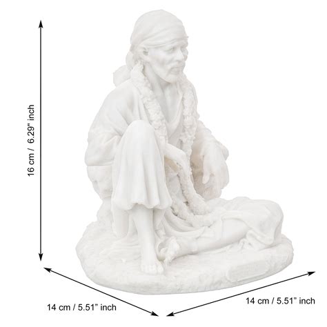 White Polyresin Sai Baba Sitting Statue – eCraftIndia