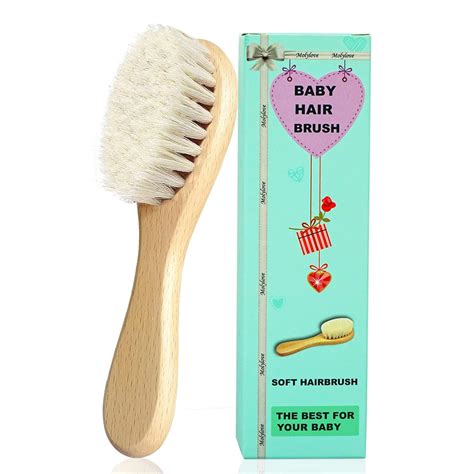 Buy Molylove Baby Hair Brush with Wooden Handle and Super Soft Goat ...