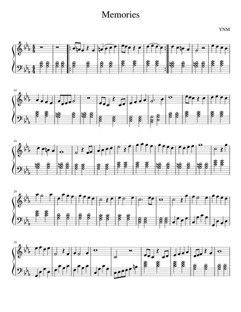 Image result for Memories Piano Tutorial Numbers