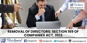 Removal of Directors: Section 169 of Companies Act, 2013