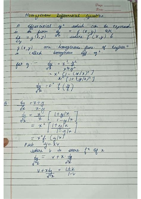 Homogeneous Differential Equations - Overview and Examples - Studocu