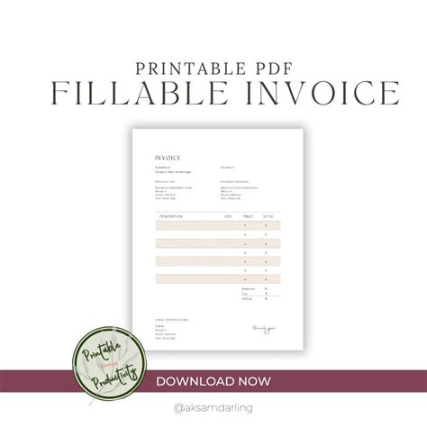 Image result for Free Fillable Printable Invoice Template