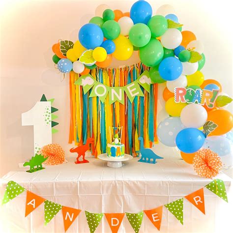 Gerlish green dinosaur balloons birthday party decorations supplies for ...